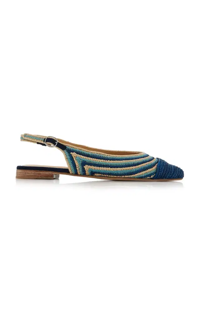 Gabriela Hearst Strength Raffia Slingback Flats