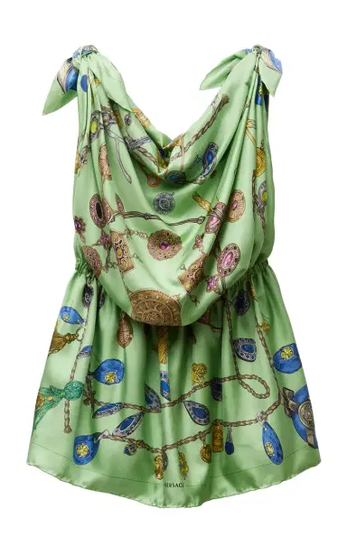 Versace Broken Jewels Silk Scarf Mini Dress | Thumbnail 4