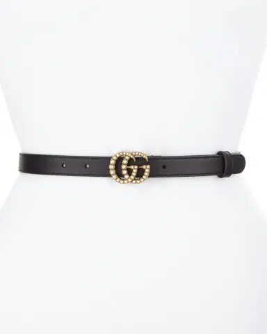 Gucci Leather Belt w/ Double G Buckle | Thumbnail 3
