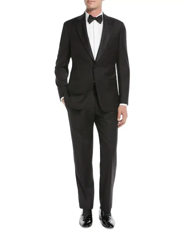 Men 's Super 130s Wool Two-Piece Tuxedo Suit