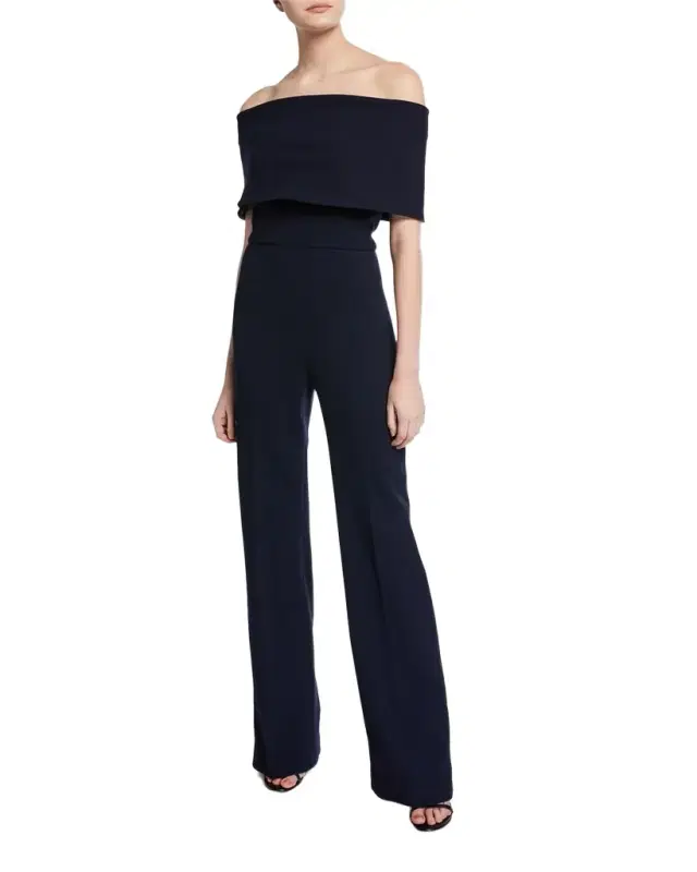 Off-the-Shoulder Crepe Jumpsuit