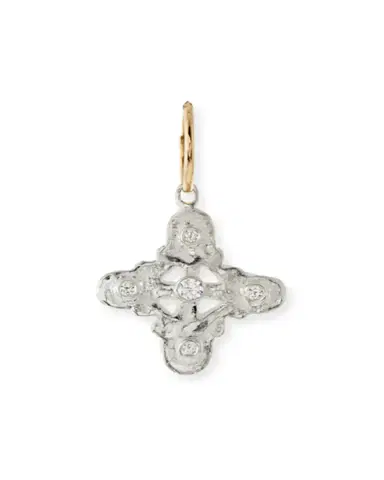 Lee Brevard Five Stone Medium Signature Cross Single Earring | Thumbnail 2