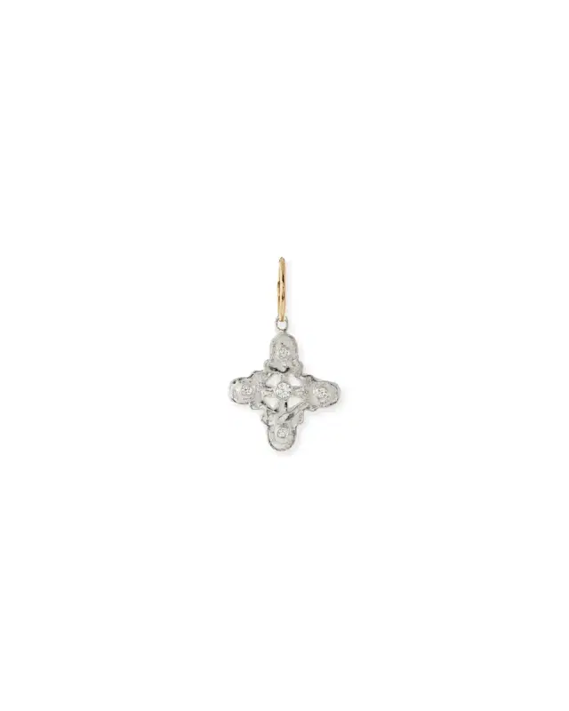 Five Stone Medium Signature Cross Single Earring