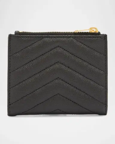 Saint Laurent YSL Monogram Small Ziptop Wallet in Grained Leather | Thumbnail 3 Saint Laurent YSL Monogram Small Ziptop Wallet in Grained Leather | Thumbnail 3