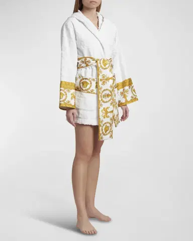 Versace I Heart Baroque Hooded Short Bathrobe | Thumbnail 2