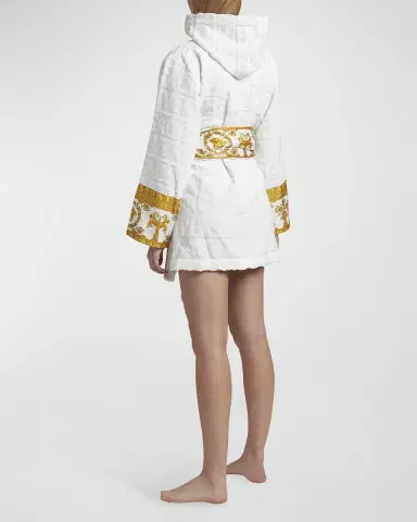 Versace I Heart Baroque Hooded Short Bathrobe | Thumbnail 3