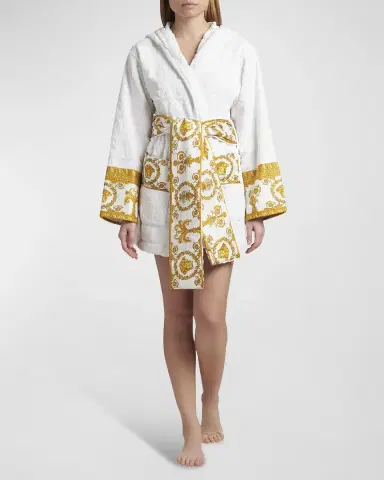 Versace I Heart Baroque Hooded Short Bathrobe | Thumbnail 6