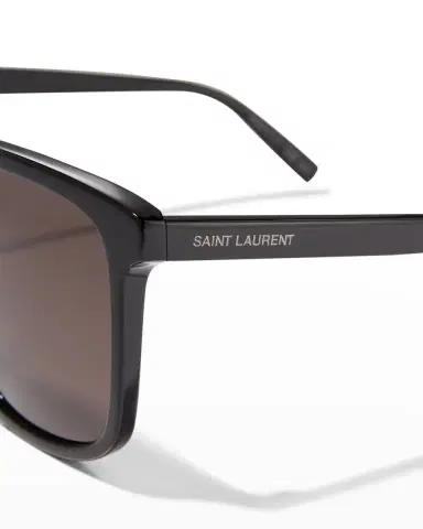 Saint Laurent Men 's Oversized Square Acetate Sunglasses | Thumbnail 3 Saint Laurent Men 's Oversized Square Acetate Sunglasses | Thumbnail 3