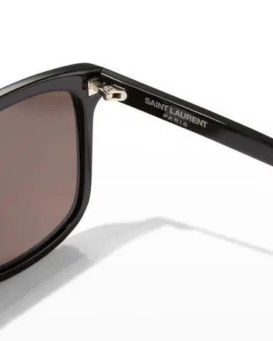 Saint Laurent Men 's Oversized Square Acetate Sunglasses | Thumbnail 4 Saint Laurent Men 's Oversized Square Acetate Sunglasses | Thumbnail 4