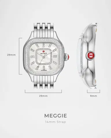 MICHELE Meggie Diamond Bezel and Mother-of-Pearl Watch | Thumbnail 3 MICHELE Meggie Diamond Bezel and Mother-of-Pearl Watch | Thumbnail 3