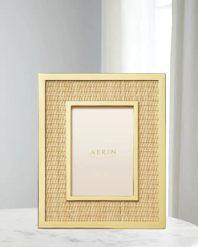 AERIN Colette Cane & Brass Frame, 5" x 7"