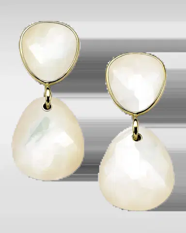Ippolita Double Wedge Pebble Earrings in 18K Gold | Thumbnail 2