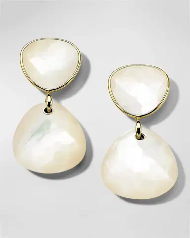 Ippolita Double Wedge Pebble Earrings in 18K Gold | Thumbnail 3