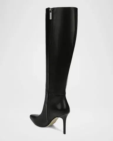 Veronica Beard 95mm Lisa Leather Stiletto Boots | Thumbnail 2