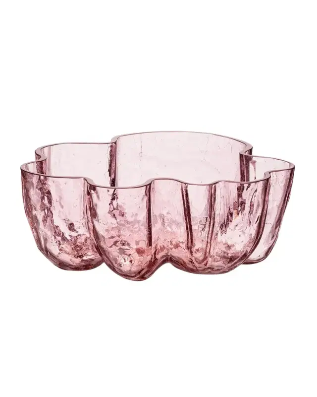 Kosta Boda Pink Crackle Bowl