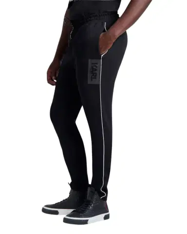 Karl Lagerfeld Paris Men's Logo Side Piping Track Pants | Thumbnail 1