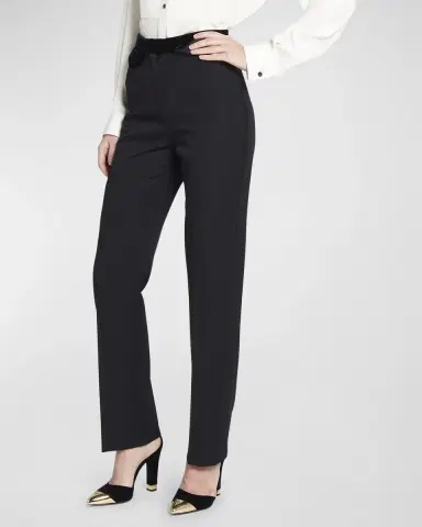 Giorgio Armani Wool Tuxedo Pants with Velvet Details | Thumbnail 2 Giorgio Armani Wool Tuxedo Pants with Velvet Details | Thumbnail 2