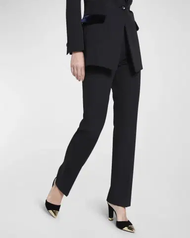 Giorgio Armani Wool Tuxedo Pants with Velvet Details | Thumbnail 6 Giorgio Armani Wool Tuxedo Pants with Velvet Details | Thumbnail 6