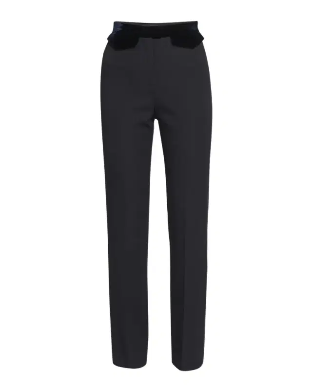 Giorgio Armani Wool Tuxedo Pants with Velvet Details