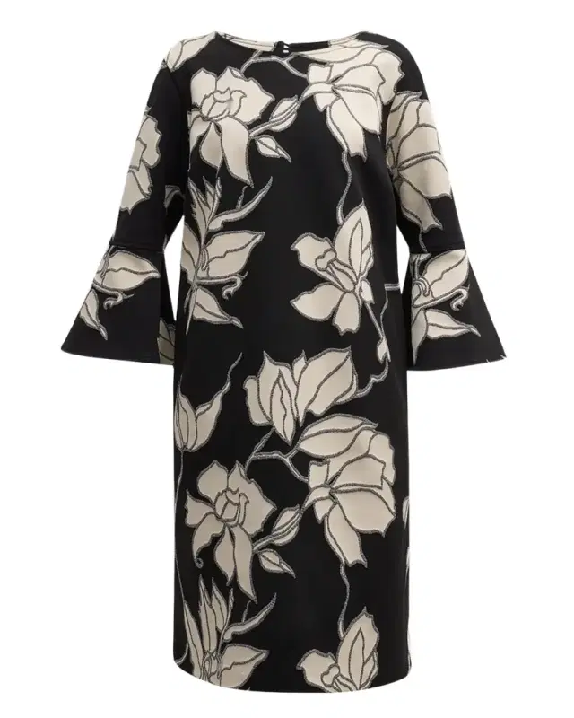 Bella Bell-Sleeve Knit Knee-Length Dress