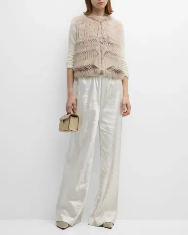 Giorgio Armani Shearling Silk Vest | Thumbnail 2