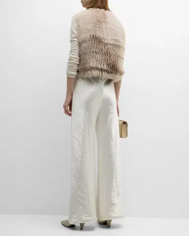 Giorgio Armani Shearling Silk Vest | Thumbnail 3