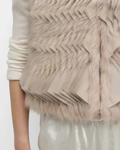 Giorgio Armani Shearling Silk Vest | Thumbnail 4