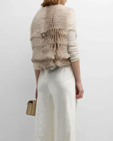 Giorgio Armani Shearling Silk Vest | Thumbnail 5