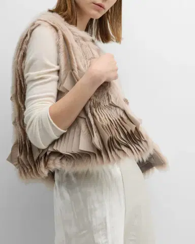 Giorgio Armani Shearling Silk Vest | Thumbnail 6
