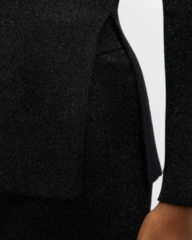 Emporio Armani Side-Slit Scoop-Neck Shimmer Knit Blouse | Thumbnail 4 Emporio Armani Side-Slit Scoop-Neck Shimmer Knit Blouse | Thumbnail 4