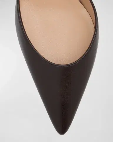 Manolo Blahnik Carolyne Leather Low-Heel Slingback Pump | Thumbnail 5