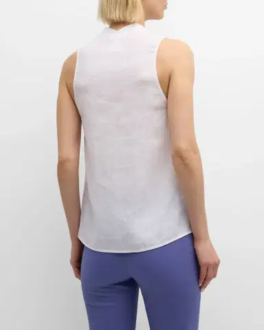 Emporio Armani Sleeveless High-Low Linen Blouse | Thumbnail 5 Emporio Armani Sleeveless High-Low Linen Blouse | Thumbnail 5