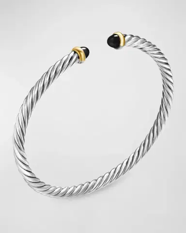 David Yurman Cable Flex Bracelet with Gemstone in Silver and 14K Gold, 4mm | Thumbnail 2 David Yurman Cable Flex Bracelet with Gemstone in Silver and 14K Gold, 4mm | Thumbnail 2