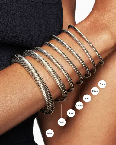 David Yurman Cable Flex Bracelet with Gemstone in Silver and 14K Gold, 4mm | Thumbnail 3 David Yurman Cable Flex Bracelet with Gemstone in Silver and 14K Gold, 4mm | Thumbnail 3
