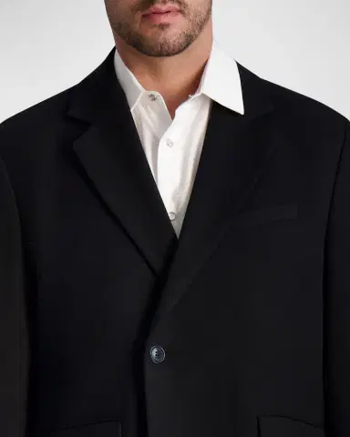 Karl Lagerfeld Paris White Label Men's One-Button Top Coat | Thumbnail 2