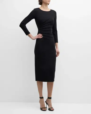Emporio Armani Pleated Jersey Midi Sheath Dress | Thumbnail 2