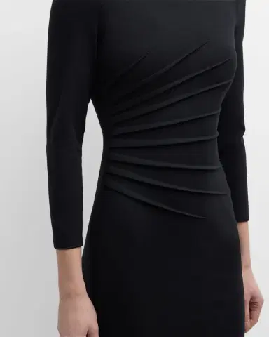 Emporio Armani Pleated Jersey Midi Sheath Dress | Thumbnail 4