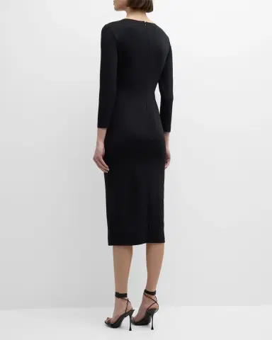 Emporio Armani Pleated Jersey Midi Sheath Dress | Thumbnail 5