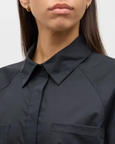SIMKHAI Chrissy Puff-Sleeve Cotton Poplin Mini Shirtdress | Thumbnail 4 SIMKHAI Chrissy Puff-Sleeve Cotton Poplin Mini Shirtdress | Thumbnail 4