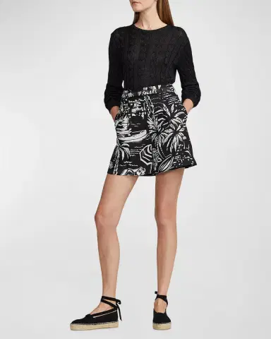 Ralph Lauren Collection Cable-Knit Silk Crewneck Sweater | Thumbnail 2