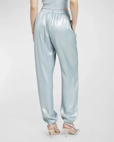Giorgio Armani Laminated Viscose Satin Jogger Pants | Thumbnail 5
