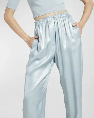 Giorgio Armani Laminated Viscose Satin Jogger Pants | Thumbnail 6