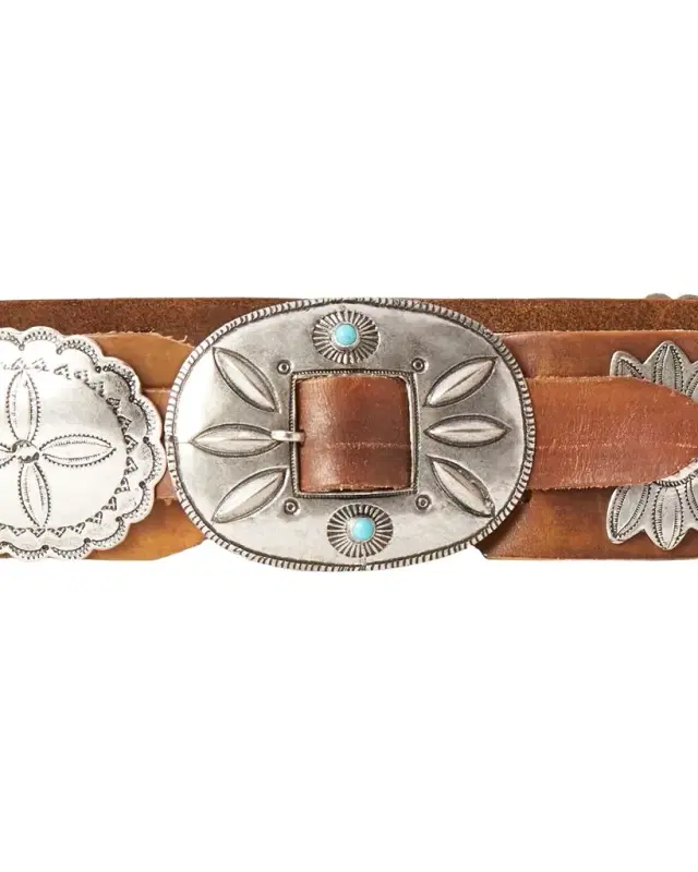 Ralph Lauren Collection Leather Cast Concho Belt