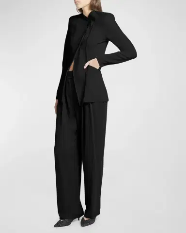Giorgio Armani Stretch Viscose Asymmetrical Knit Jacket | Thumbnail 2