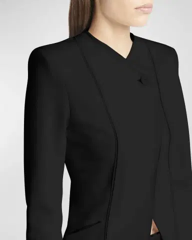 Giorgio Armani Stretch Viscose Asymmetrical Knit Jacket | Thumbnail 4
