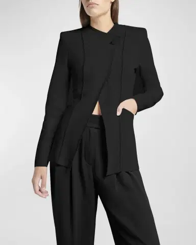 Giorgio Armani Stretch Viscose Asymmetrical Knit Jacket | Thumbnail 6