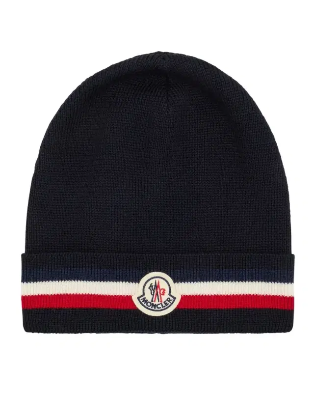 Moncler Men 's Striped-Trim Wool Beanie