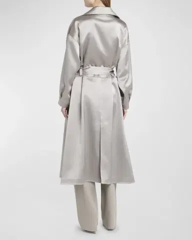 Giorgio Armani Shiny Belted Trench Coat | Thumbnail 3 Giorgio Armani Shiny Belted Trench Coat | Thumbnail 3