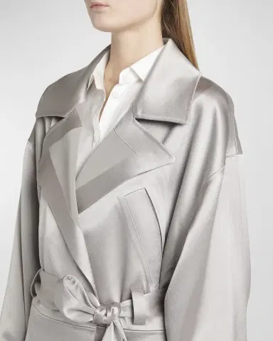Giorgio Armani Shiny Belted Trench Coat | Thumbnail 4 Giorgio Armani Shiny Belted Trench Coat | Thumbnail 4