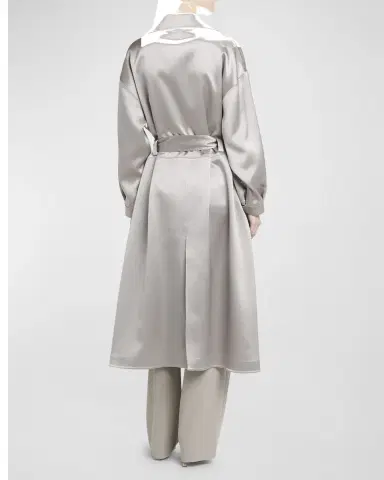 Giorgio Armani Shiny Belted Trench Coat | Thumbnail 5 Giorgio Armani Shiny Belted Trench Coat | Thumbnail 5